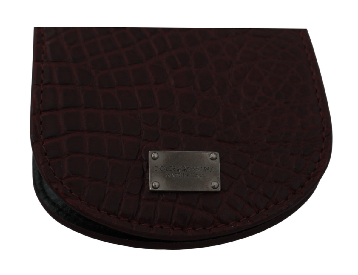 Dolce & Gabbana Brown Exotic Skin Pocket Condom Case Men's Holder