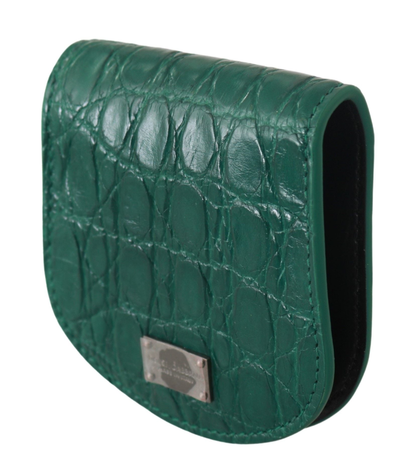 Dolce & Gabbana Green Exotic Skins Condom Case Holder Men's Wallet