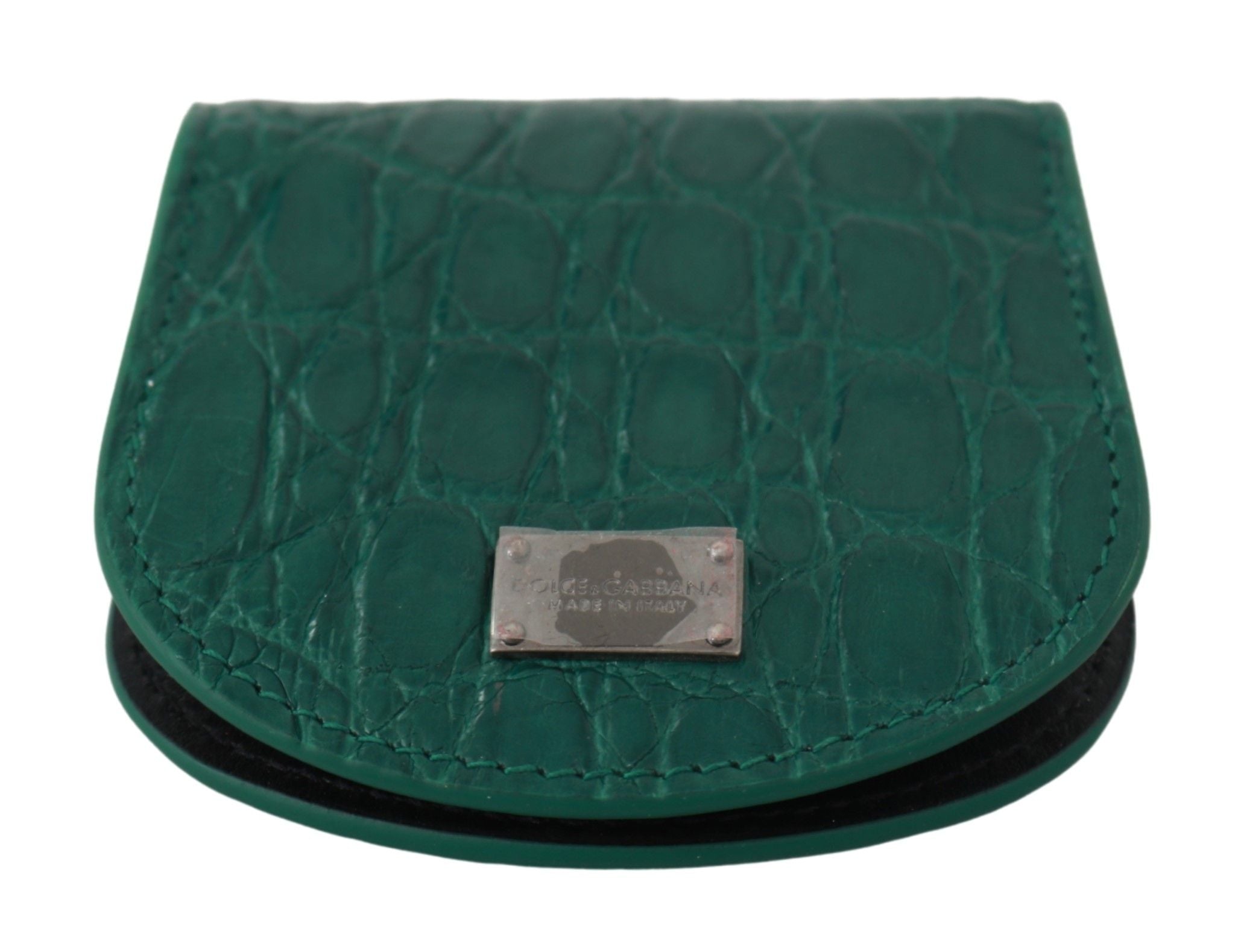 Dolce & Gabbana Green Exotic Skins Condom Case Holder Men's Wallet