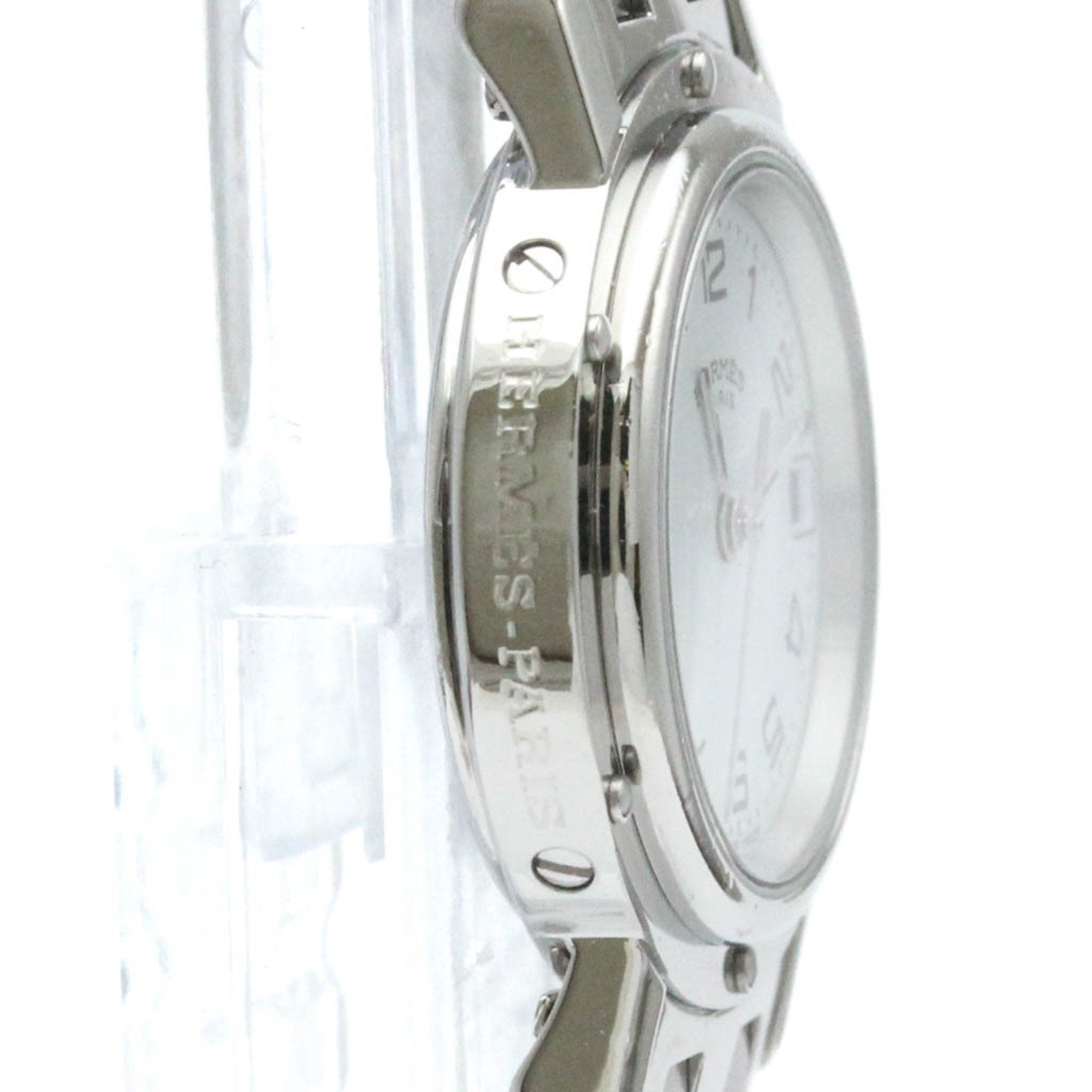 Hermès Clipper White Steel Bag Watch (Pre-Owned)