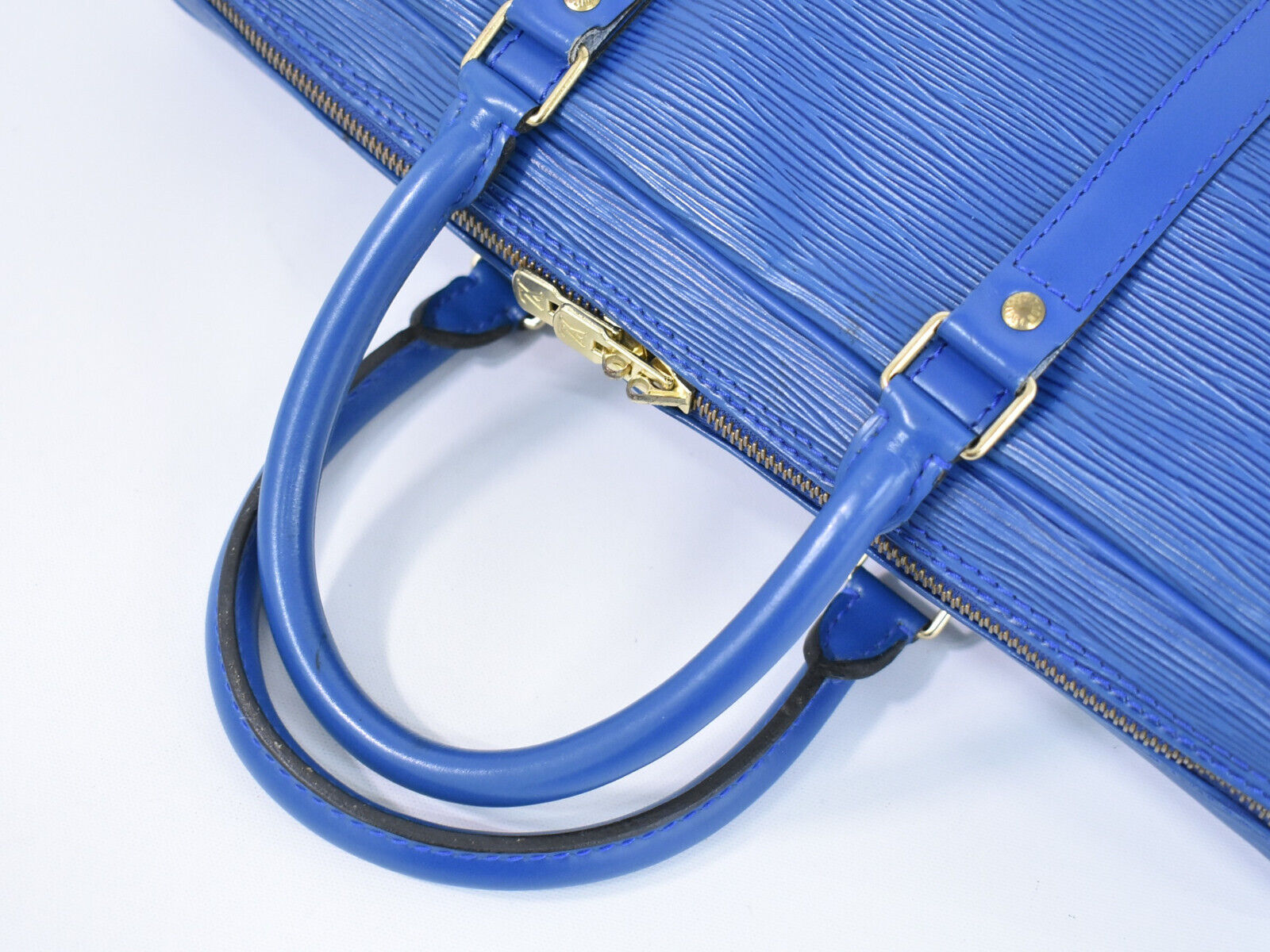 Louis Vuitton Porte Documents Voyage Blue Leather Handbag (Pre-Owned)