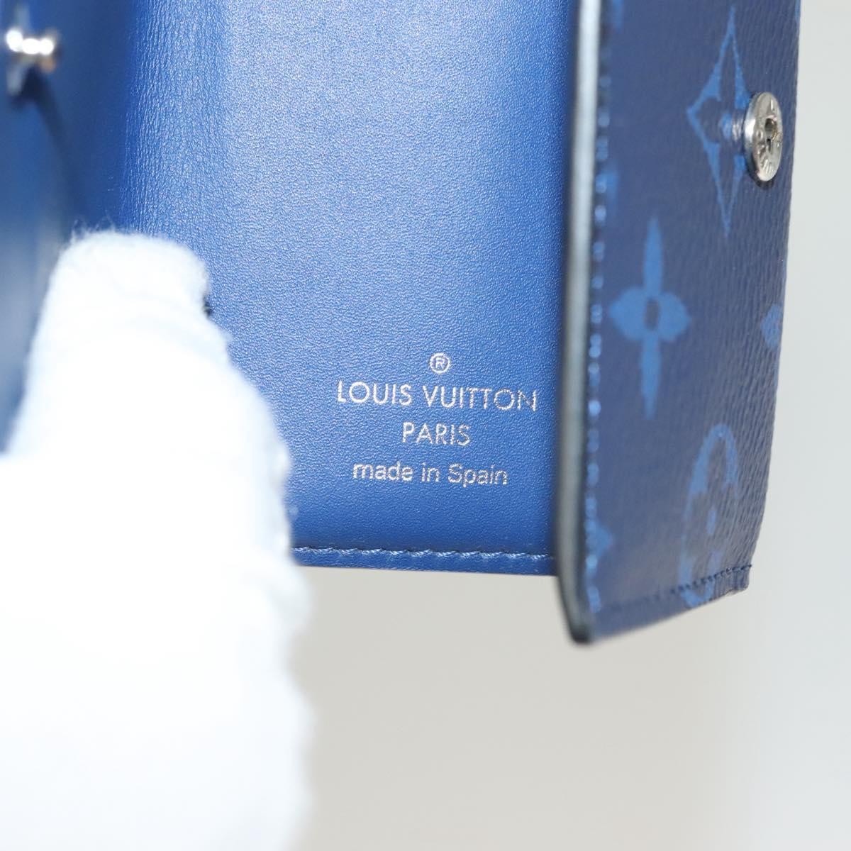Louis Vuitton Discovery Monogram Taigarama Blue Leather Wallets Accessory (Pre-Owned)
