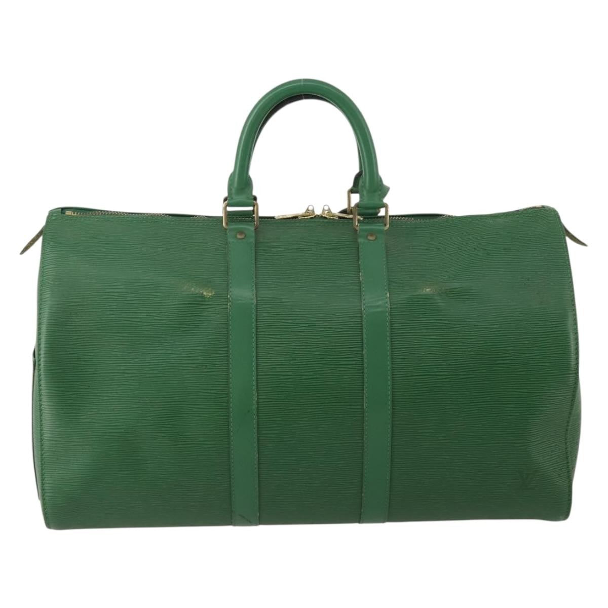 Louis Vuitton Keepall Epi Leather Green Leather Travel Bag Bag (Pre-Owned)