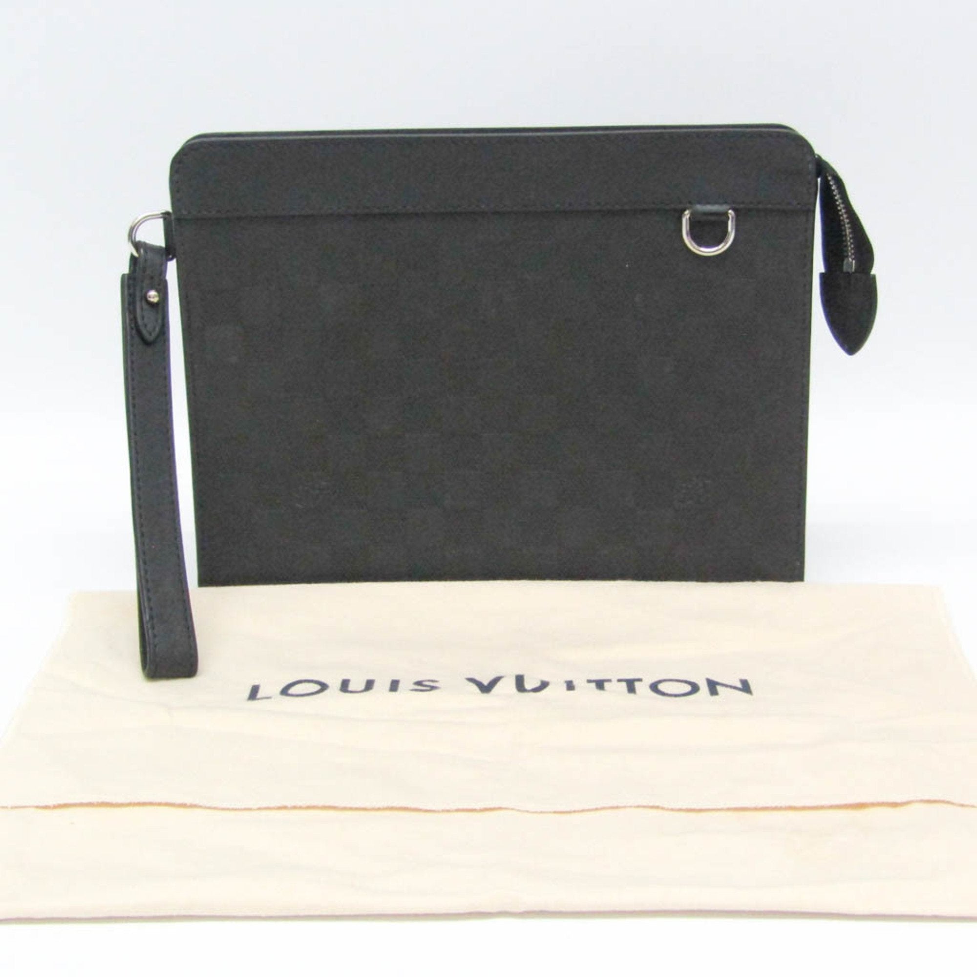 Louis Vuitton Takeoff Black Canvas Clutch Bag (Pre-Owned)