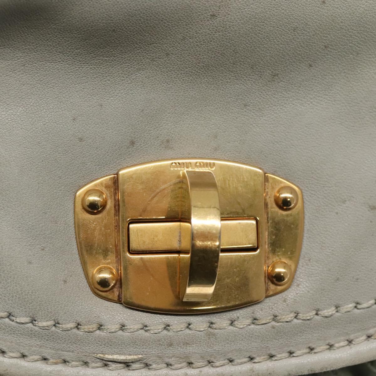 Miu Miu -- Grey Leather Shoulder Bag (Pre-Owned)