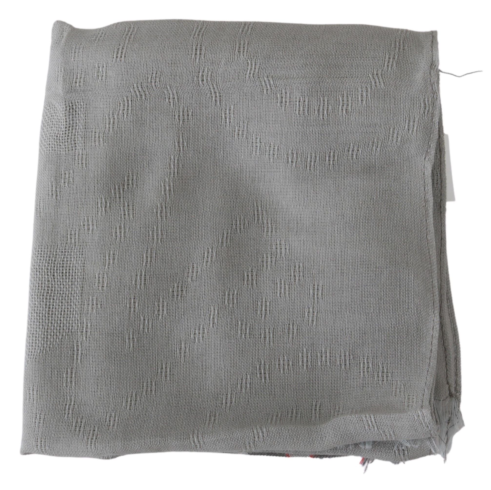 Costume National Gray Fringe Neck Wrap Cotton Men Scarf