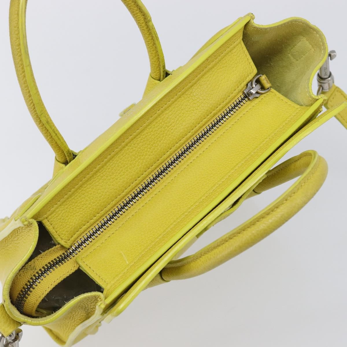 Celine Luggage Grainy Leather Yellow Leather Handbag (Pre-Owned)