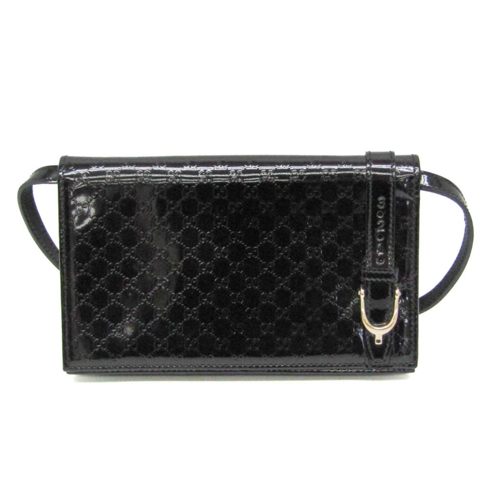 Gucci Micro Guccissima Black Patent Leather Wallet (Pre-Owned)