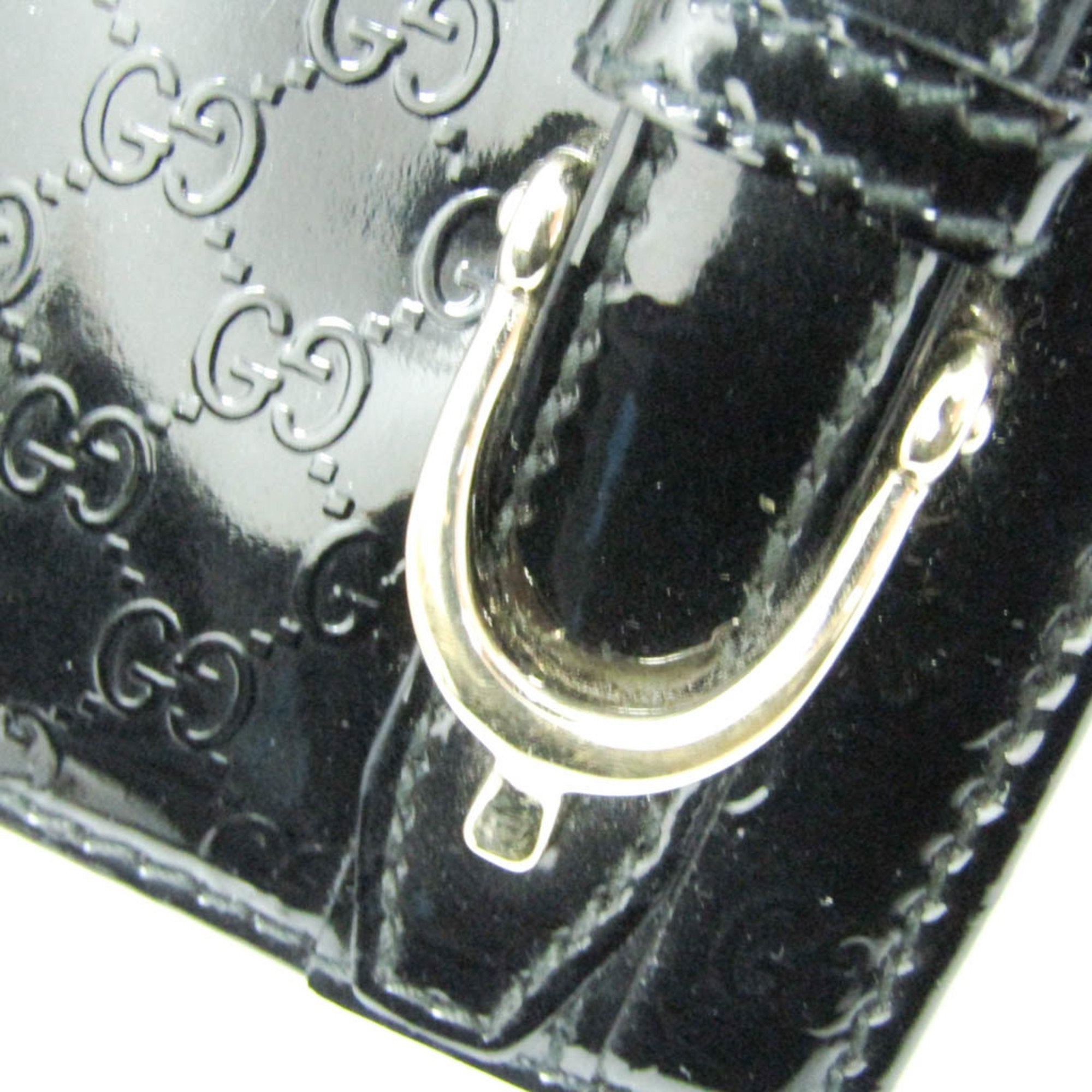 Gucci Micro Guccissima Black Patent Leather Wallet (Pre-Owned)