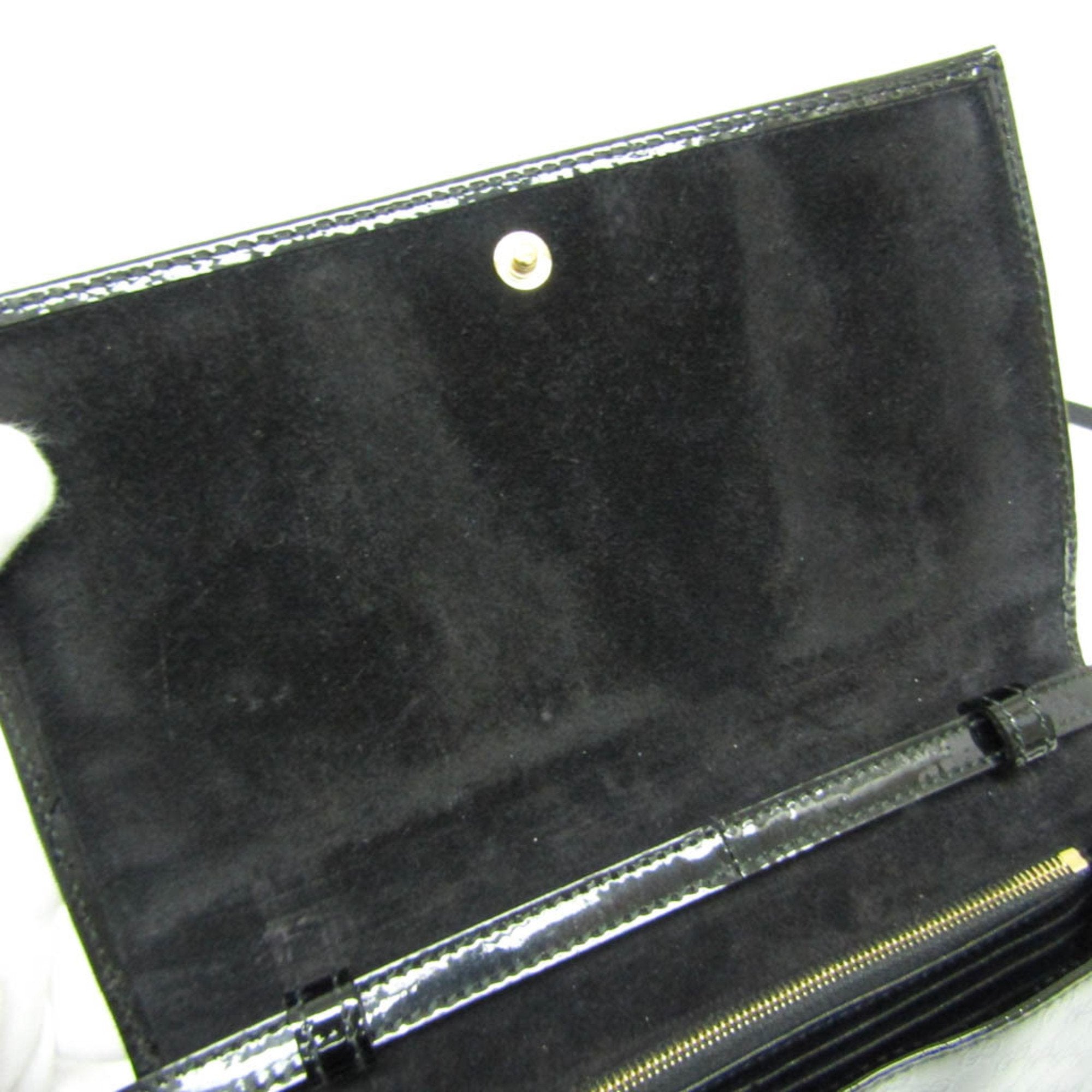 Gucci Micro Guccissima Black Patent Leather Wallet (Pre-Owned)