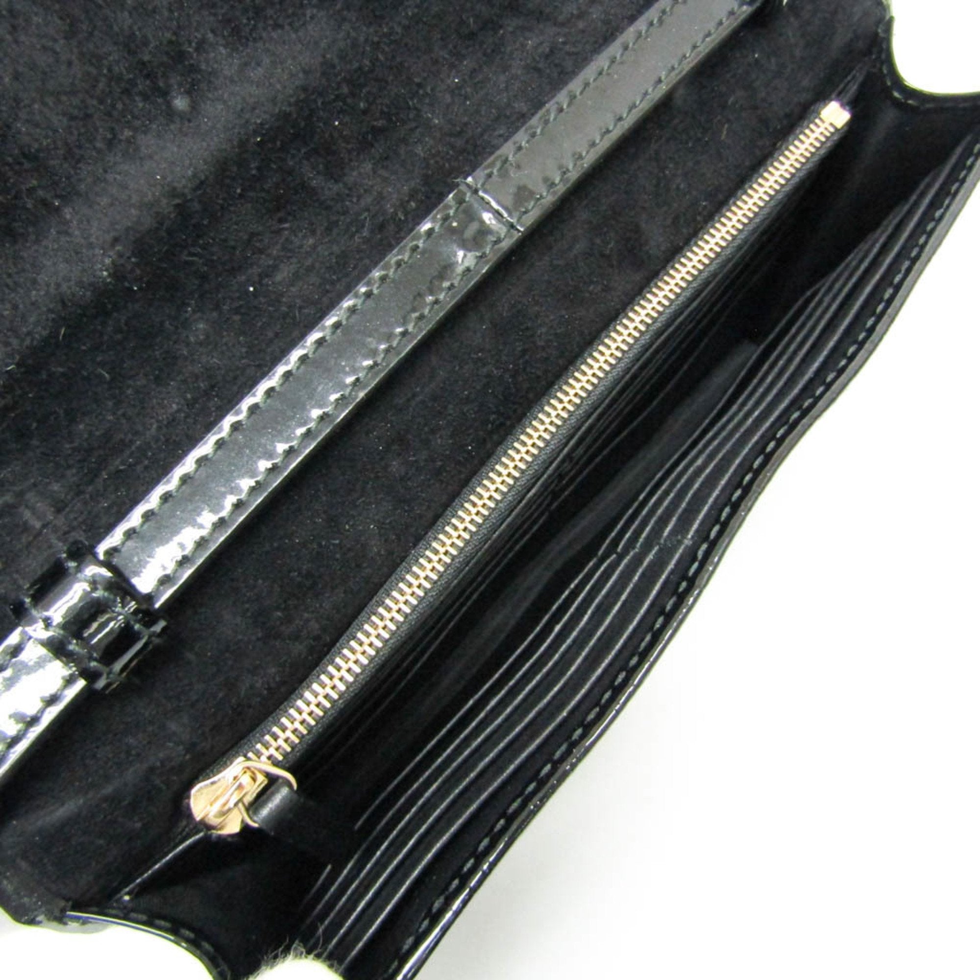 Gucci Micro Guccissima Black Patent Leather Wallet (Pre-Owned)