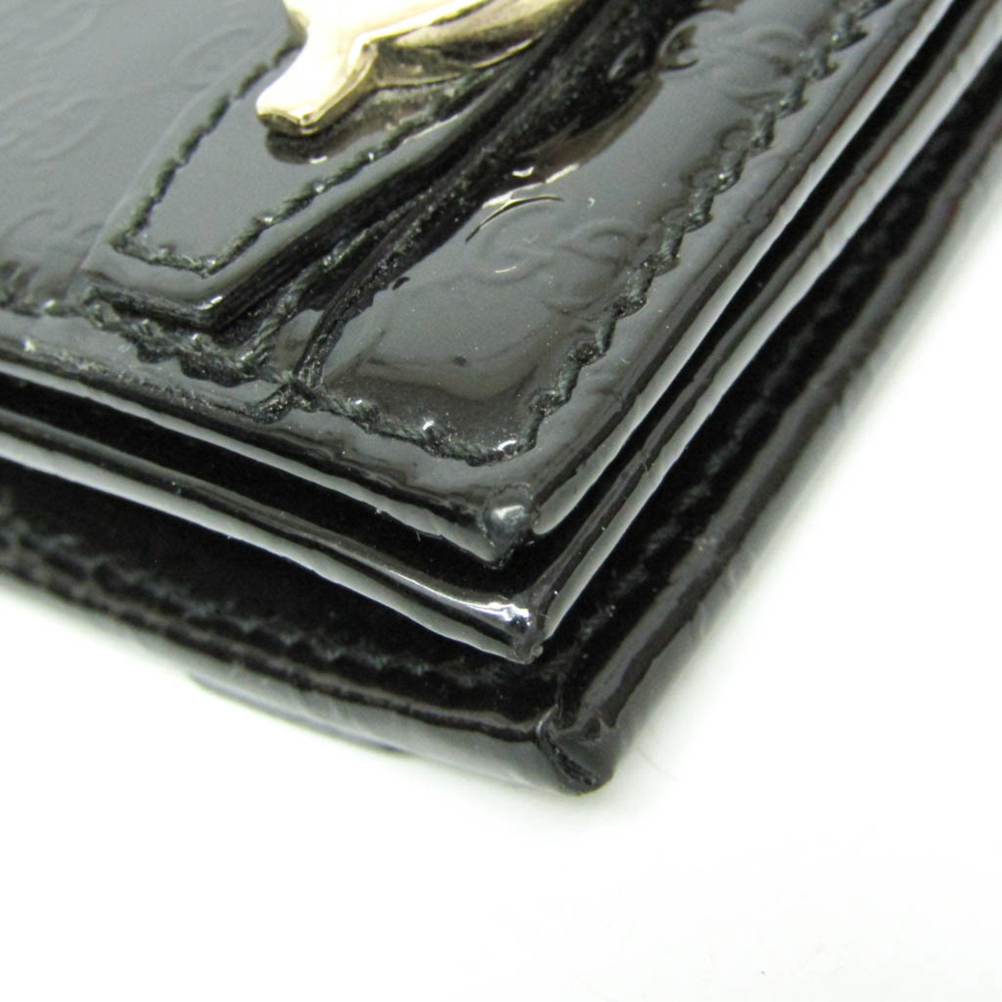 Gucci Micro Guccissima Black Patent Leather Wallet (Pre-Owned)