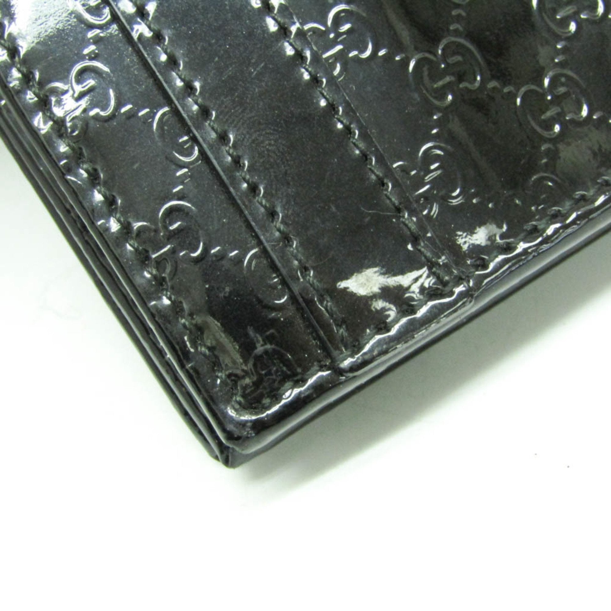 Gucci Micro Guccissima Black Patent Leather Wallet (Pre-Owned)