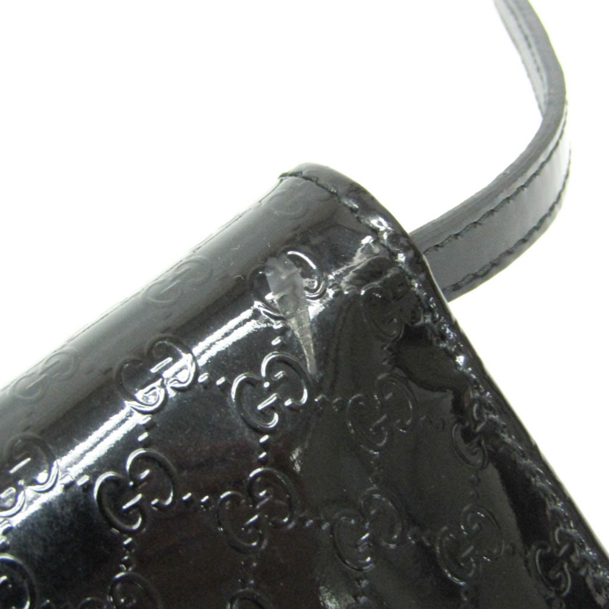 Gucci Micro Guccissima Black Patent Leather Wallet (Pre-Owned)