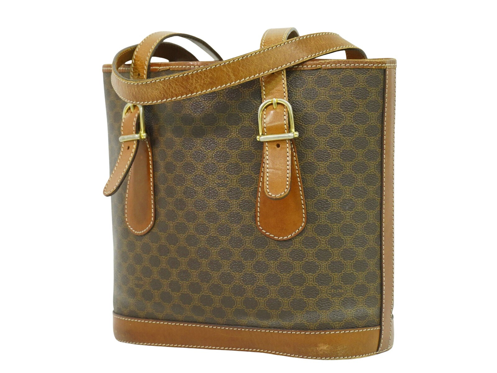 Céline Macadam Brown Canvas Handbag (Pre-Owned)