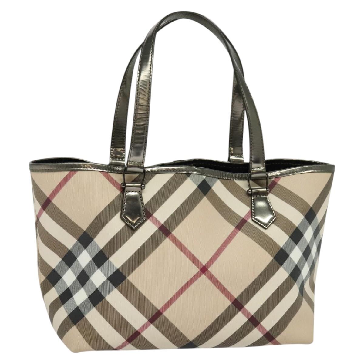 Burberry Nova Check Beige Canvas Tote Bag (Pre-Owned)