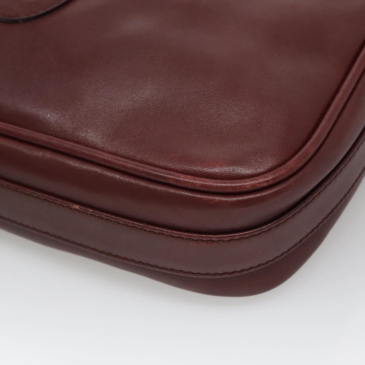 Cartier Must Line Burgundy Leather Shoulder Bag (Pre-Owned)