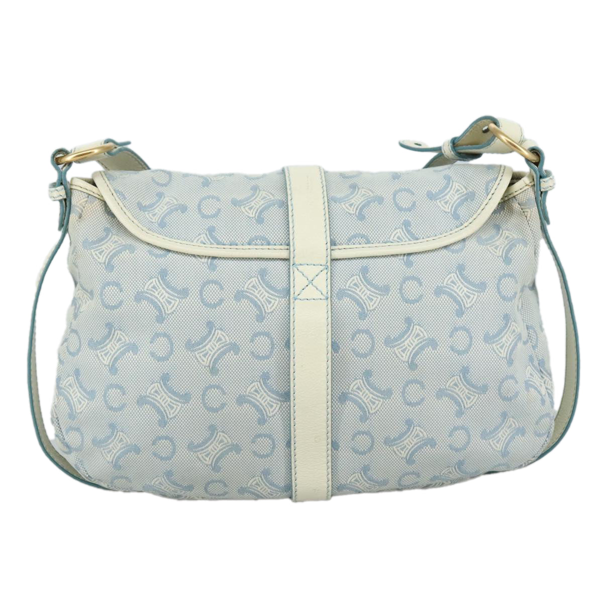 Céline Macadam Blue Canvas Shoulder Bag (Pre-Owned)
