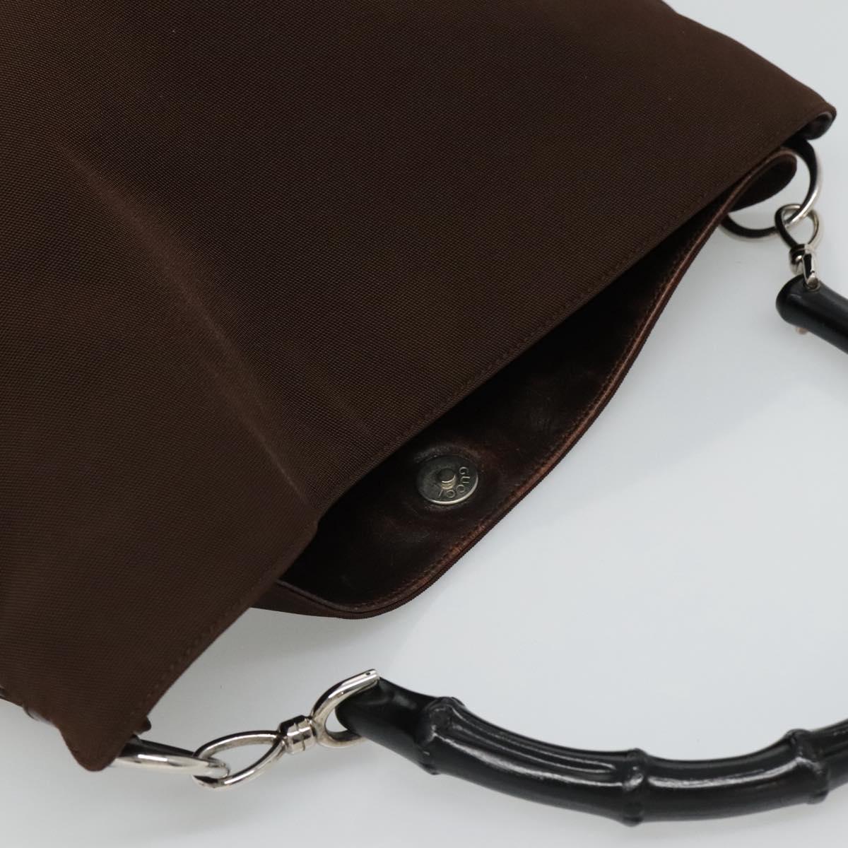 Gucci Bamboo Brown Canvas Handbag (Pre-Owned)