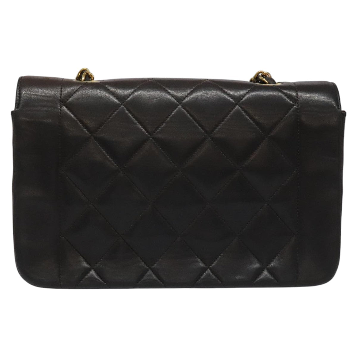 Chanel Diana Black Leather Shoulder Bag (Pre-Owned)