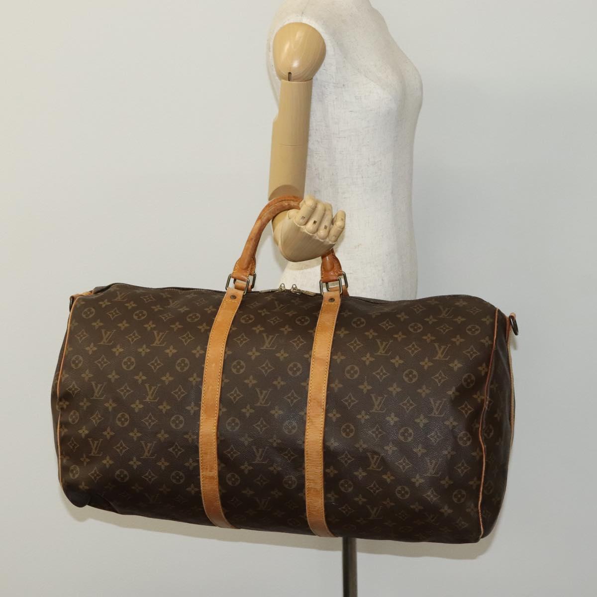 Louis Vuitton Keepall Bandoulière 60 Brown Canvas Travel Bag (Pre-Owned)