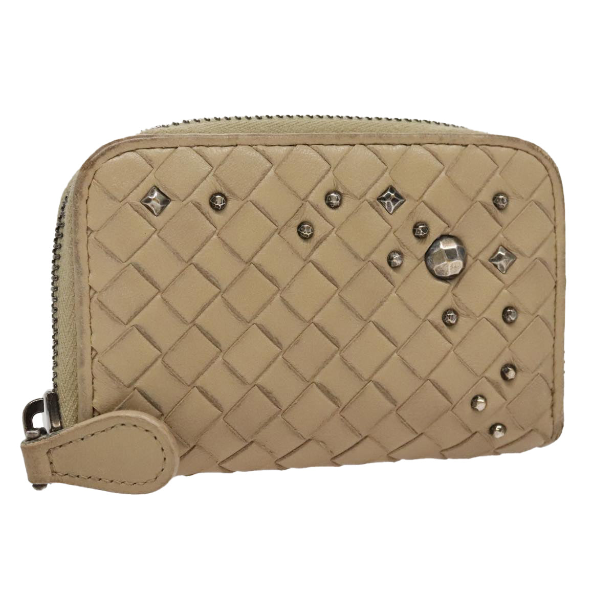 Bottega Veneta Intrecciato Beige Leather Wallet (Pre-Owned)