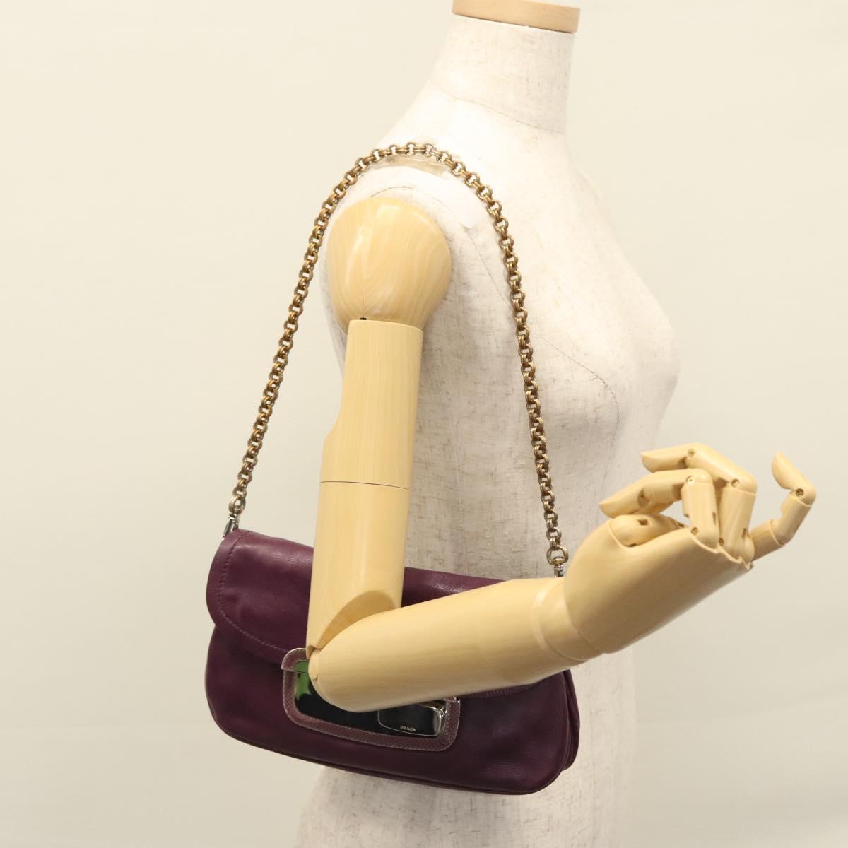 Prada Purple Leather Shoulder Bag (Pre-Owned)