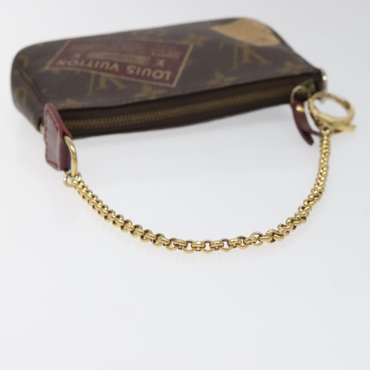 Louis Vuitton Mini Pochette Accessoires Brown Canvas Clutch Bag (Pre-Owned)