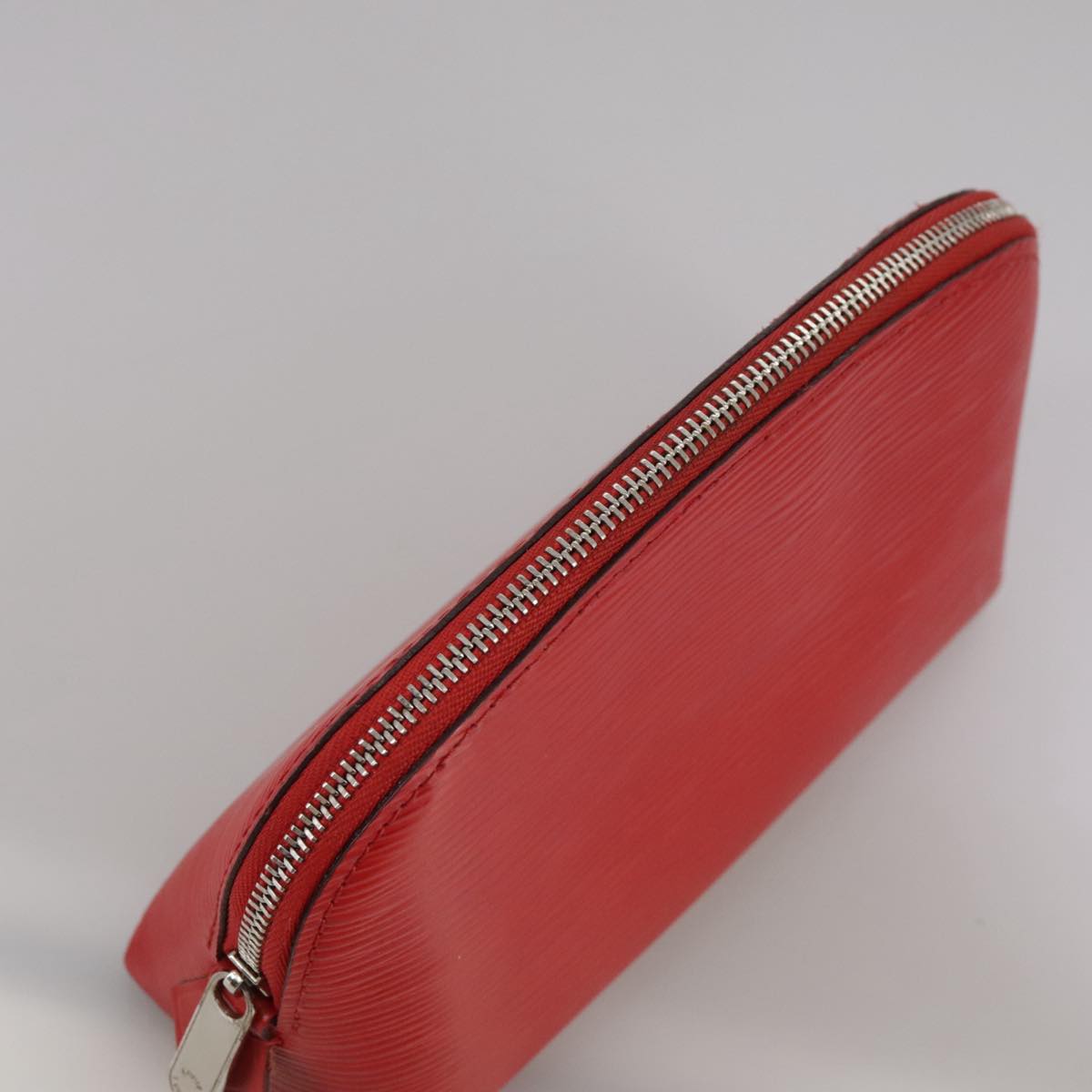 Louis Vuitton Cosmetic Pouch Red Leather Clutch Bag (Pre-Owned)