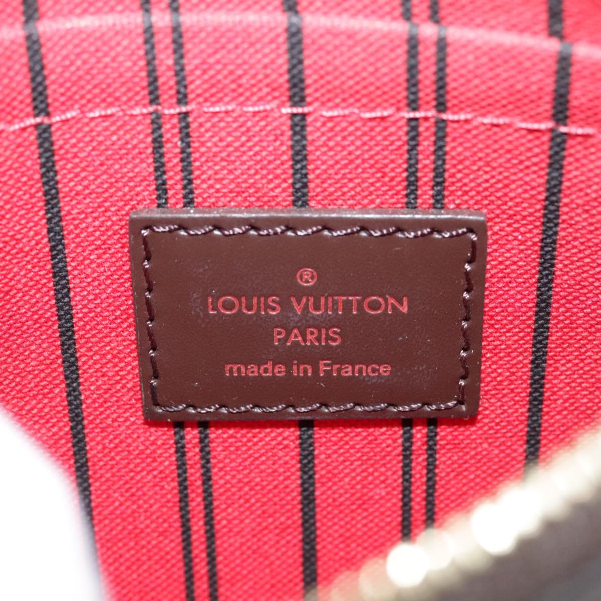 Louis Vuitton Neverfull Pouch Brown Canvas Clutch Bag (Pre-Owned)