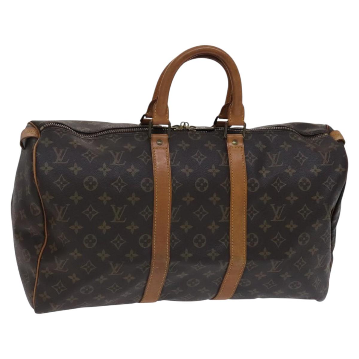 Louis Vuitton Keepall 45 Brown Canvas Travel Bag (Pre-Owned)