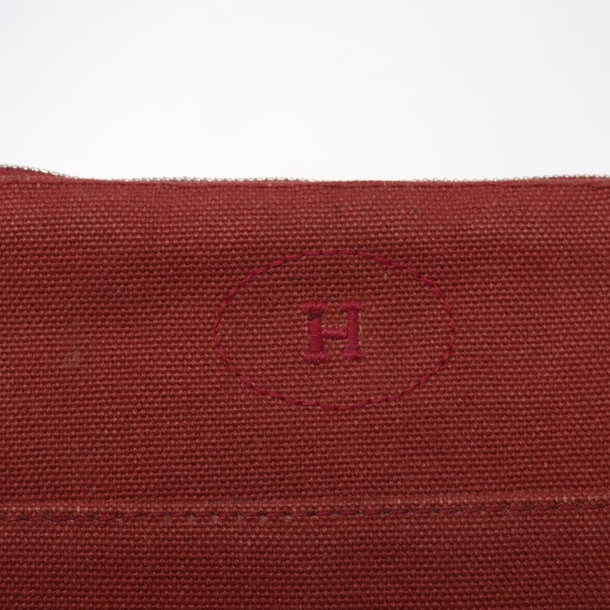 Hermès Bolide Burgundy Canvas Clutch Bag (Pre-Owned)