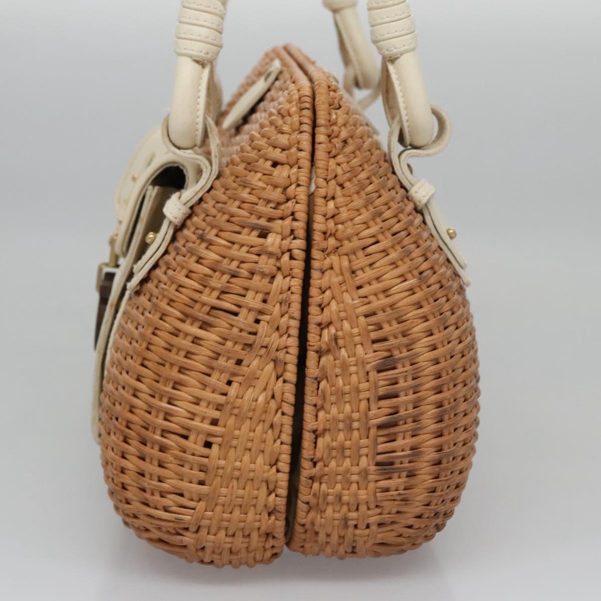 Salvatore Ferragamo Gancini Brown Wicker Handbag (Pre-Owned)
