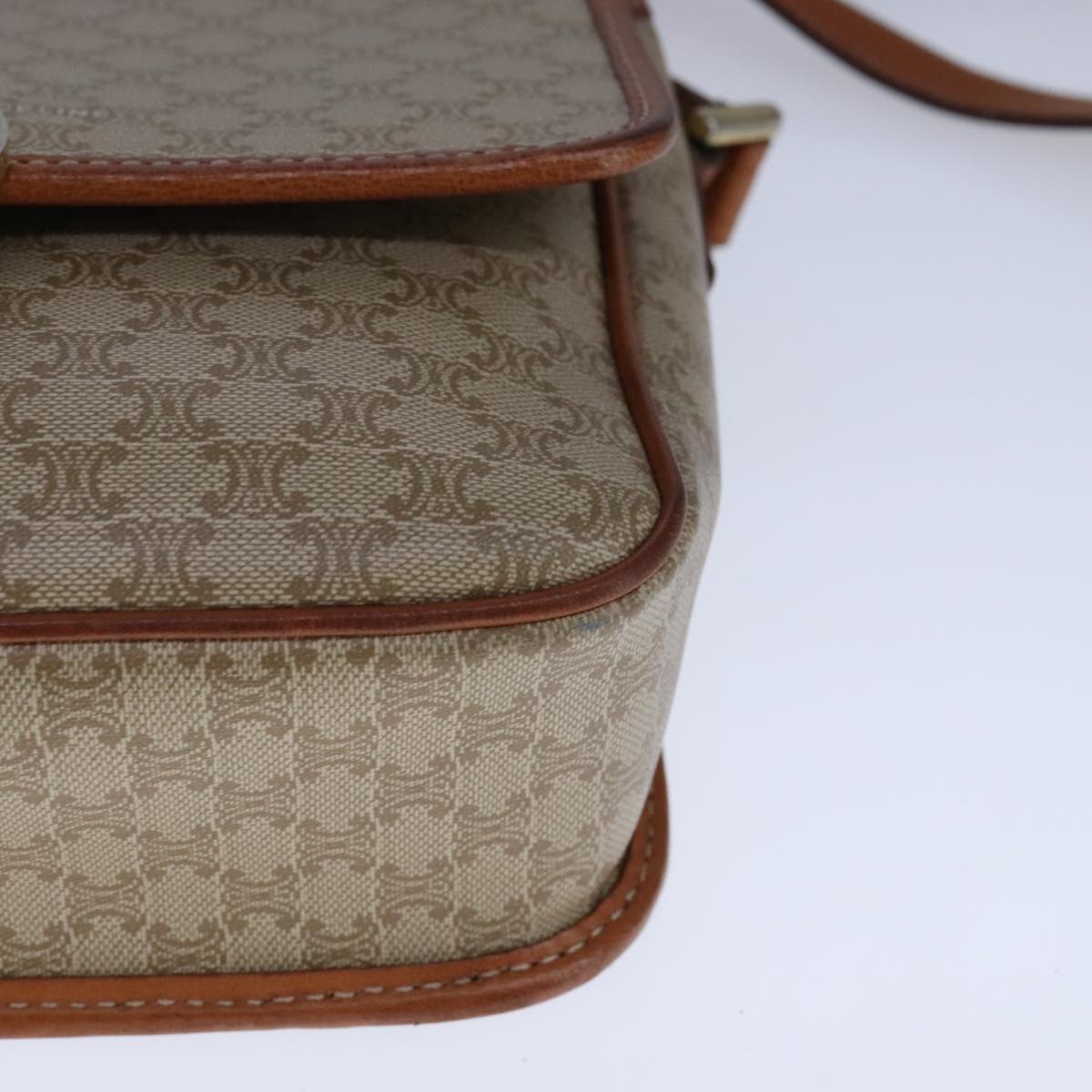 Céline Macadam Beige Canvas Shoulder Bag (Pre-Owned)