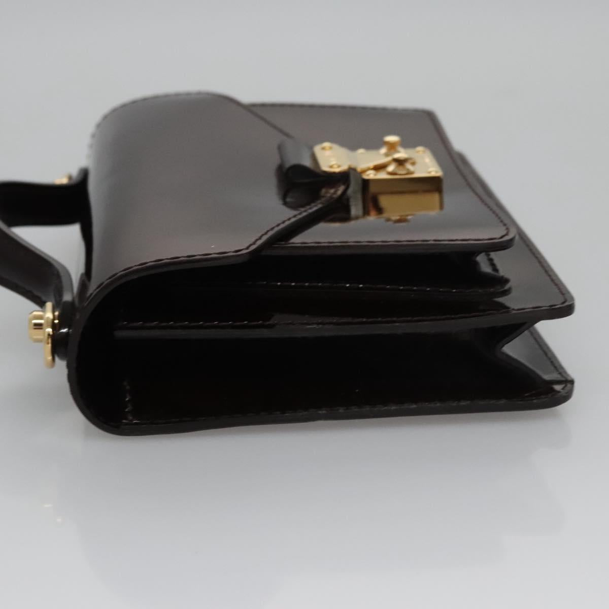 Louis Vuitton Monceau Burgundy Patent Leather Handbag (Pre-Owned)