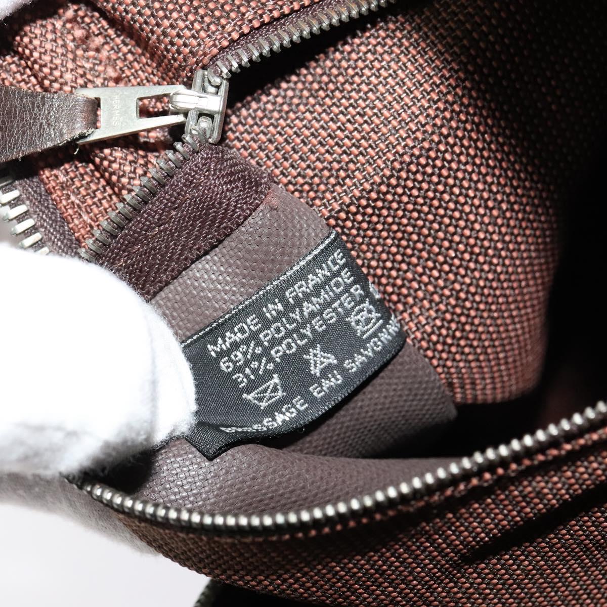 Hermès Herline Brown Canvas Handbag (Pre-Owned)