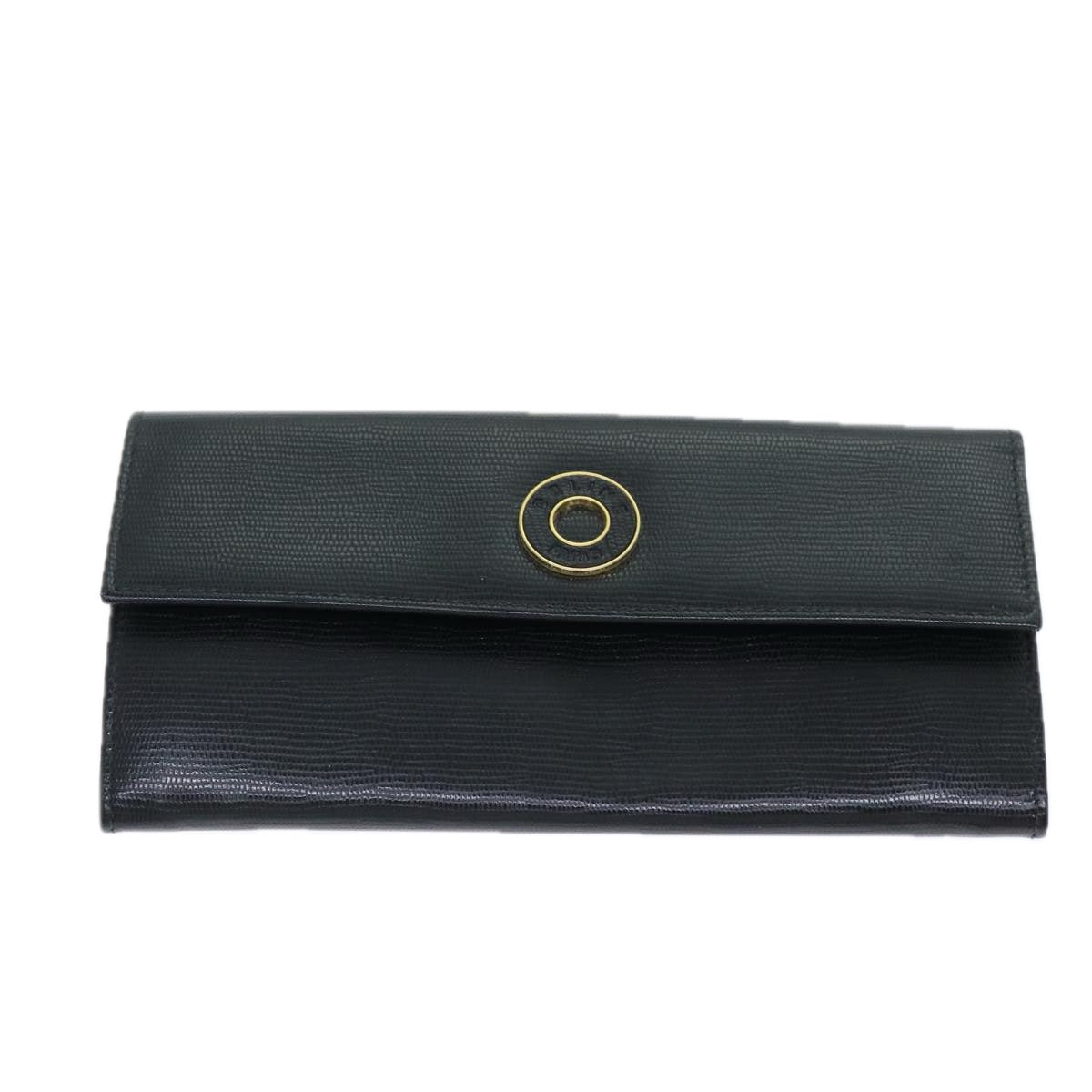 Céline Logo Du Cercle Black Leather Wallet (Pre-Owned)