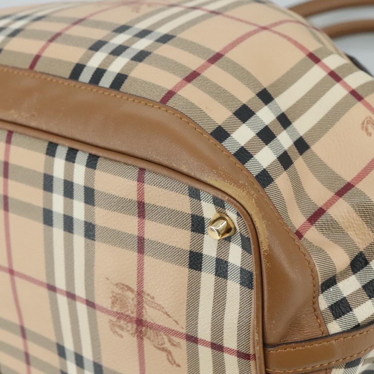 Burberry Nova Check Beige Canvas Tote Bag (Pre-Owned)