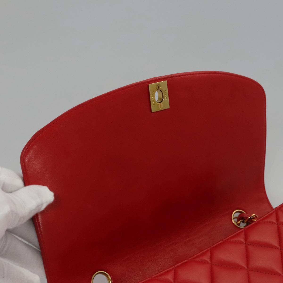 Chanel Diana Red Leather Shoulder Bag (Pre-Owned)