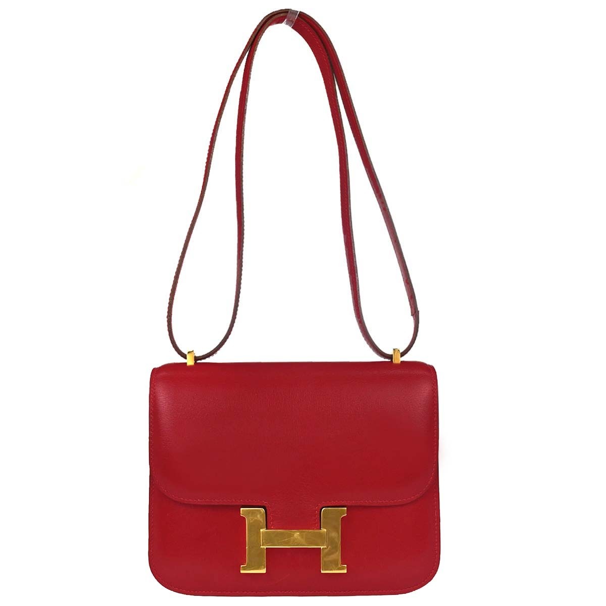 Hermes Constance Chamonix Red Leather Shoulder Bag Bag (Pre-Owned)