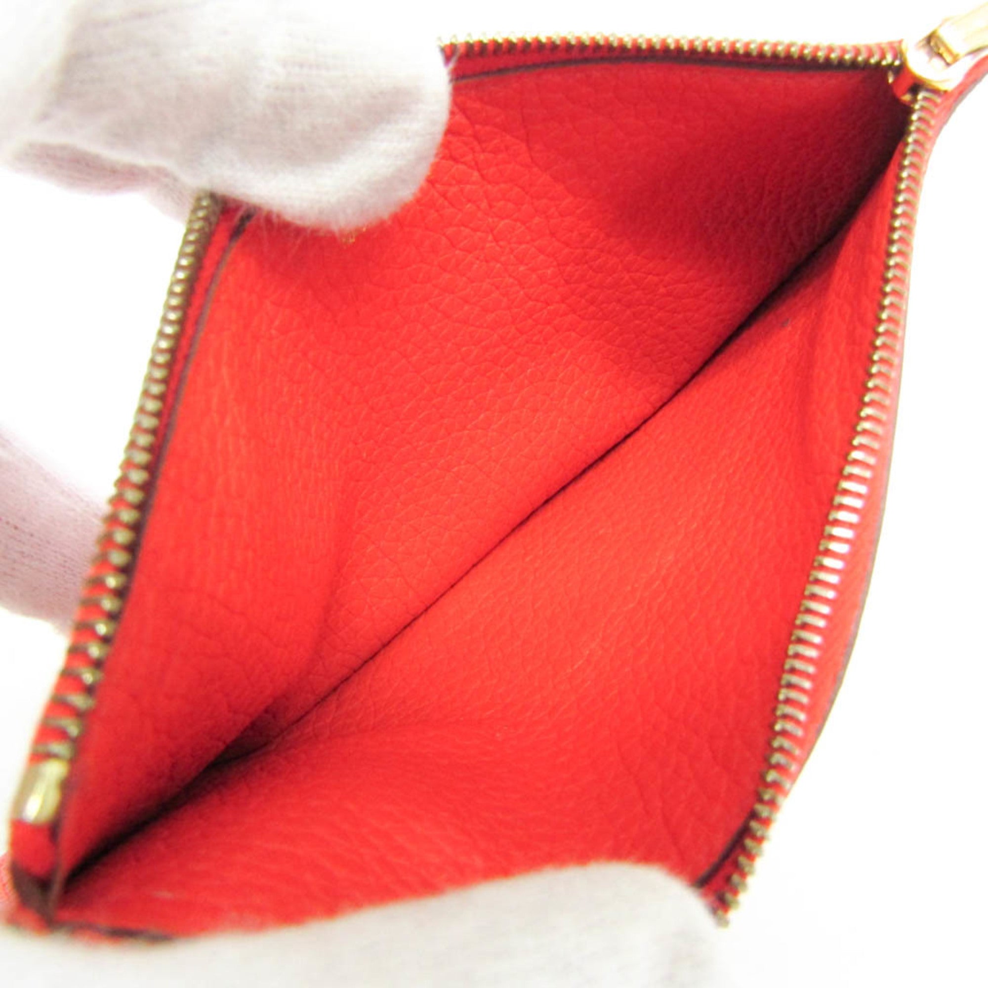 Hermes Dogon Duo Combined Leather Red Leather Wallets Accessory (Pre-Owned)