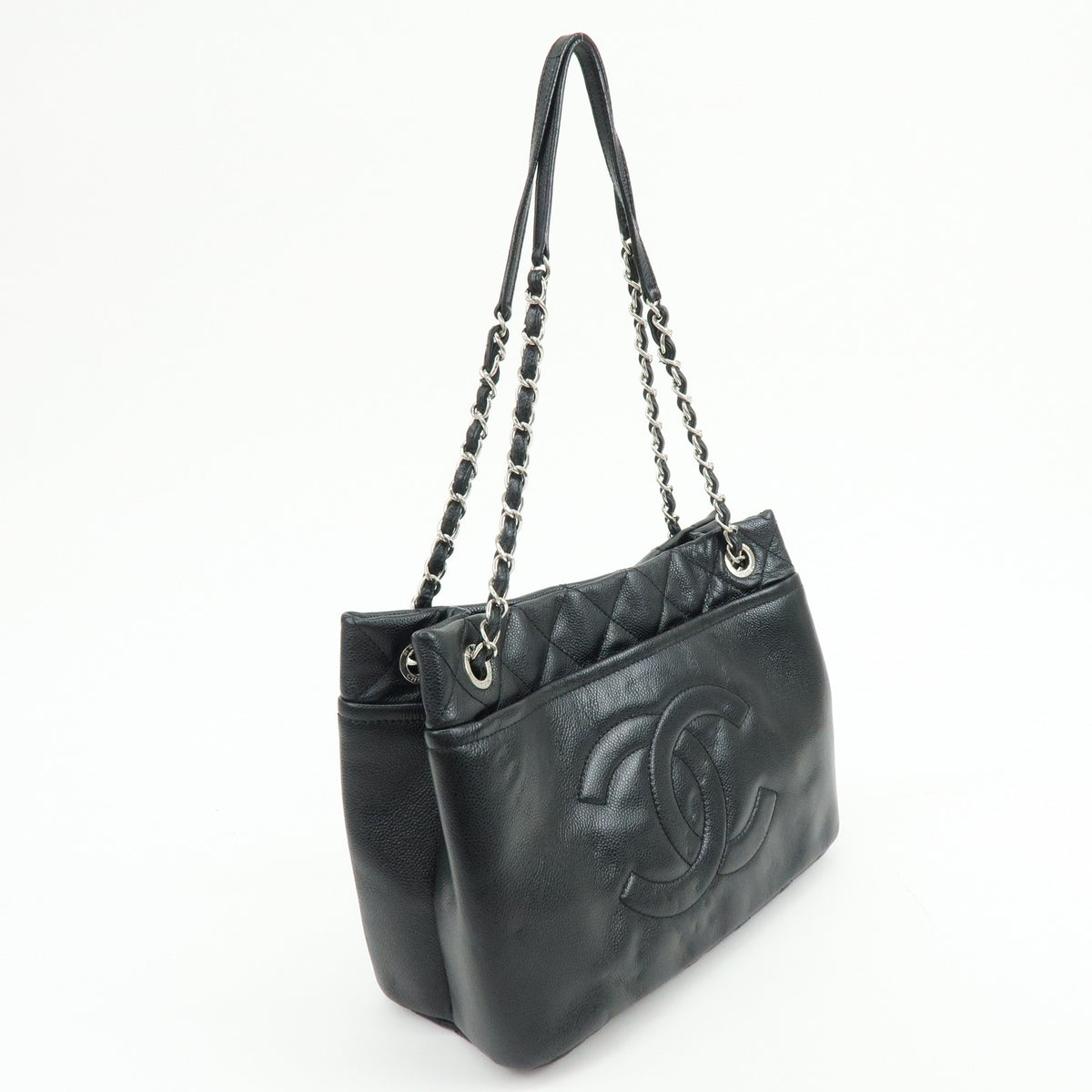 Chanel Timeless Cc Soft Caviar Black Leather Tote Bag Bag (Pre-Owned)