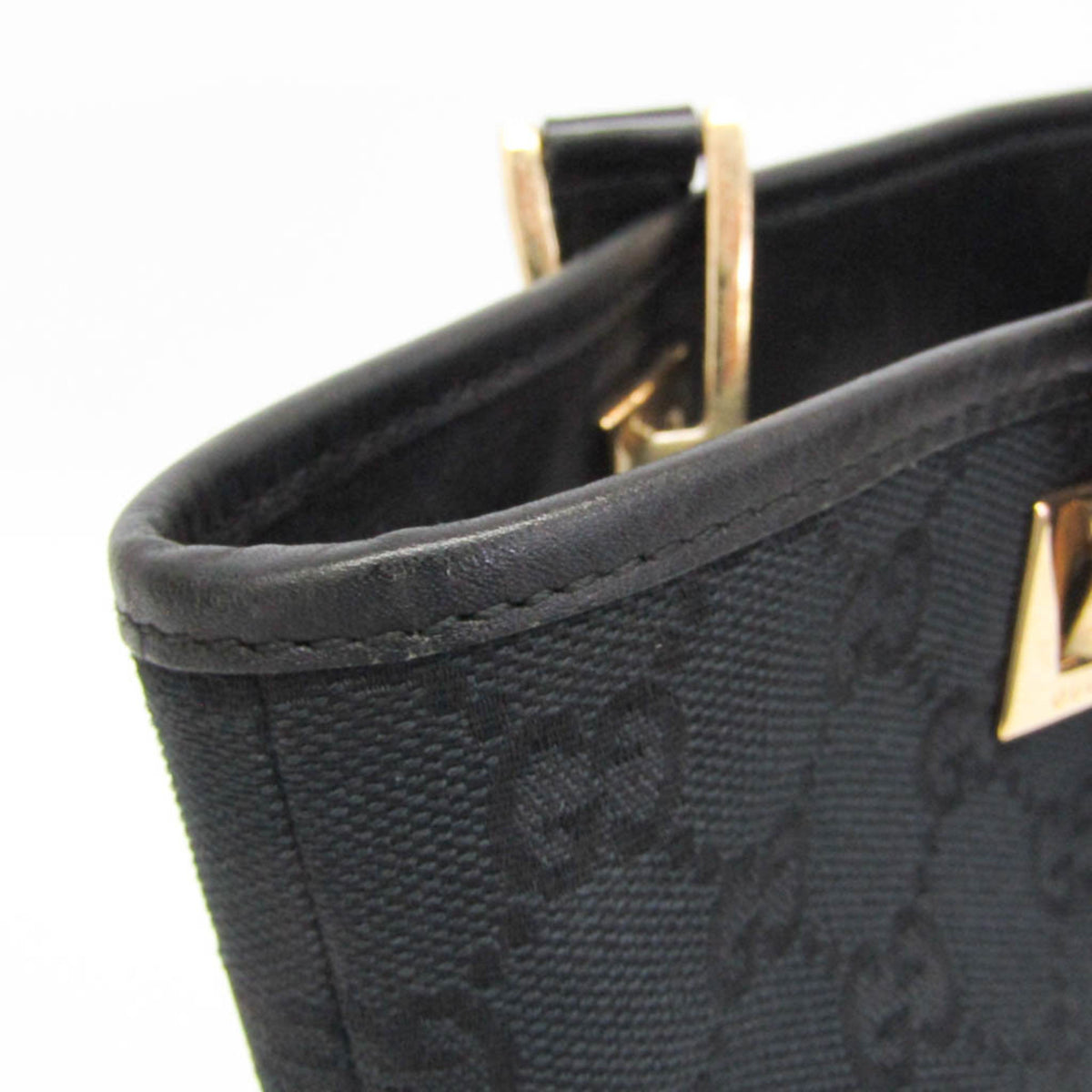 Gucci Vintage Bucket Shopping Gg Canvas Black Canvas Tote Bag Bag (Pre-Owned)