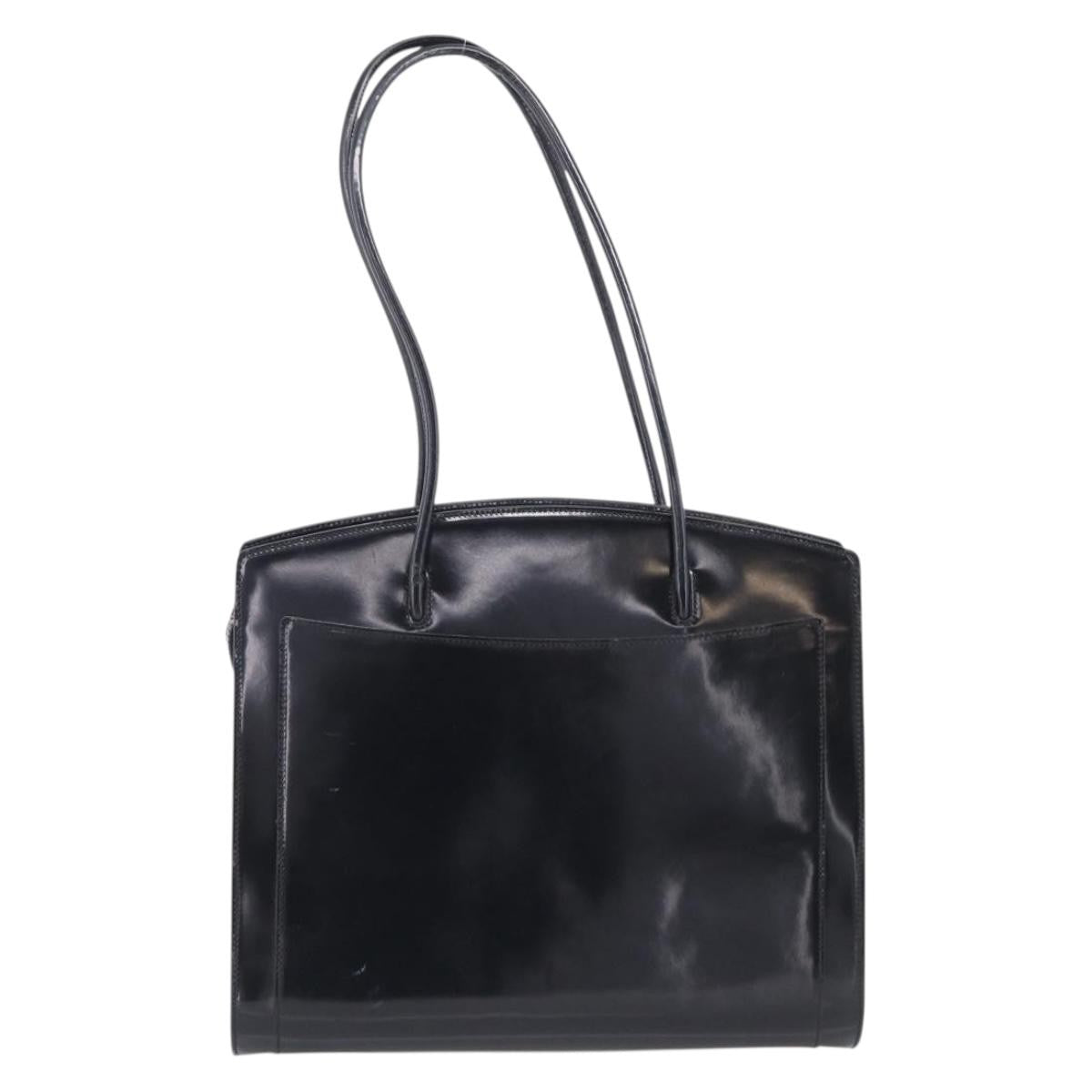 Celine Tote Leather Black Patent_Leather Tote Bag Bag (Pre-Owned)
