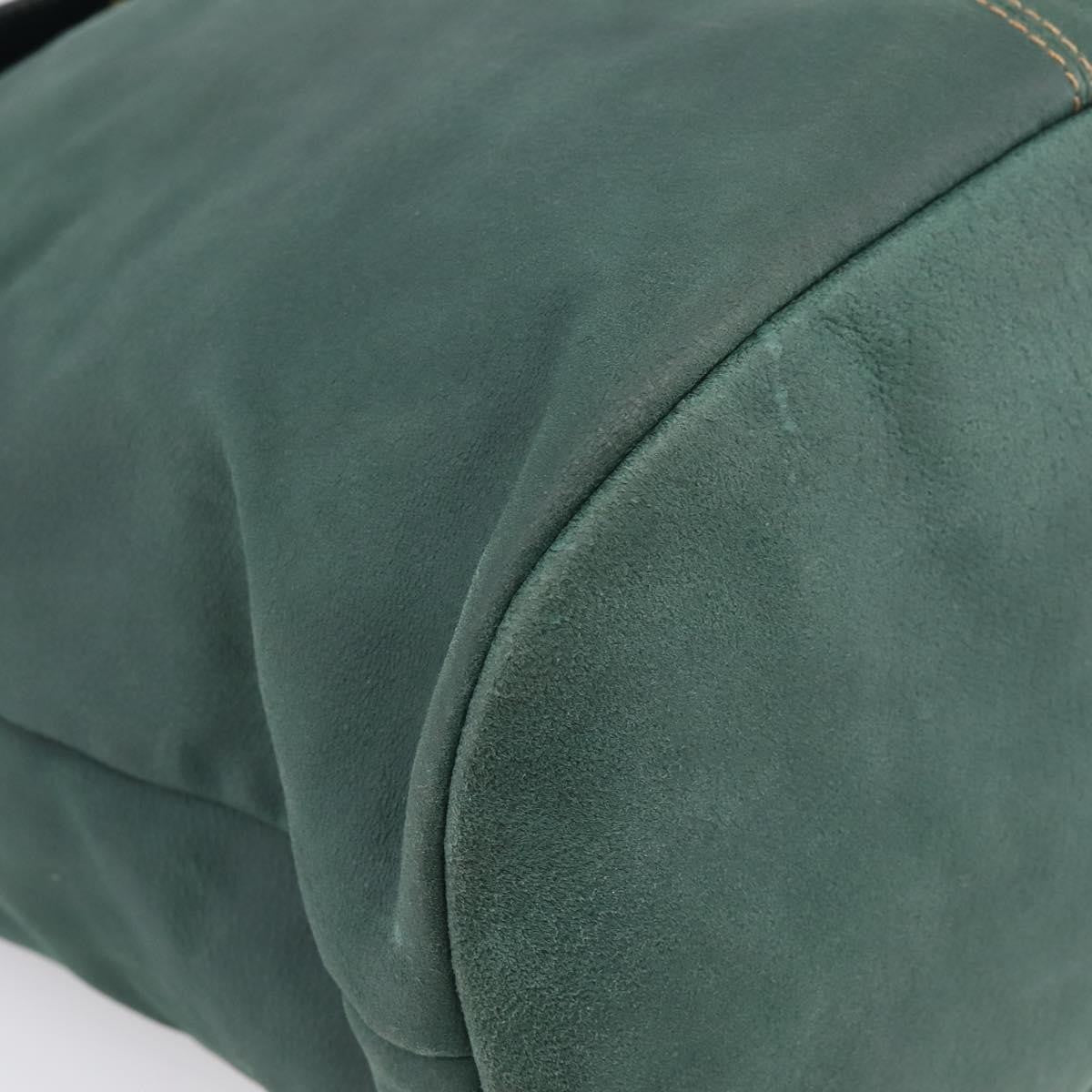 Fendi Handbag Suede Green Suede Handbag (Pre-Owned)