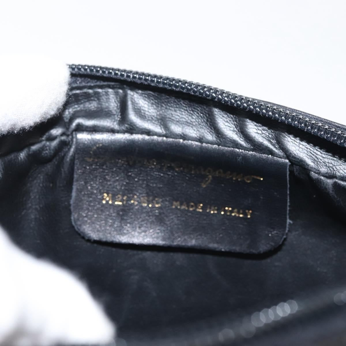 Salvatore Ferragamo Vala Leather Black Leather Shoulder Bag Bag (Pre-Owned)