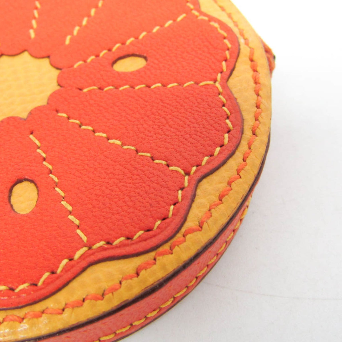 Hermes Orange Slice Coin Leather Orange Leather Clutche & Pouche Bag (Pre-Owned)