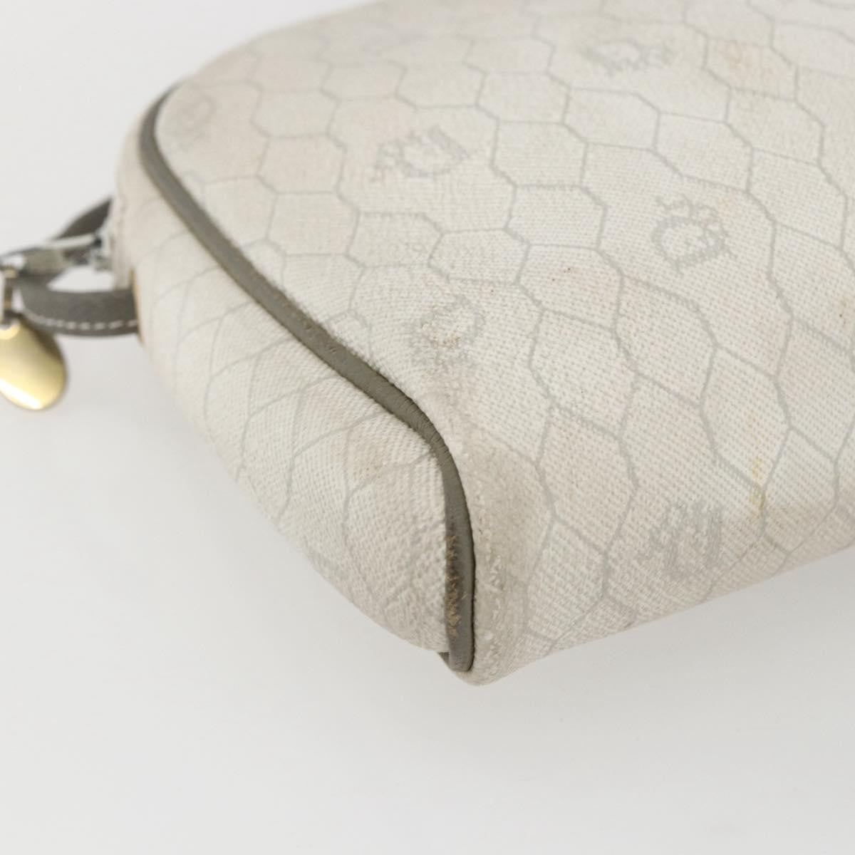 Christian Dior Vintage Honeycomb Canvas And Leather White Canvas Shoulder Bag Bag (Pre-Owned)