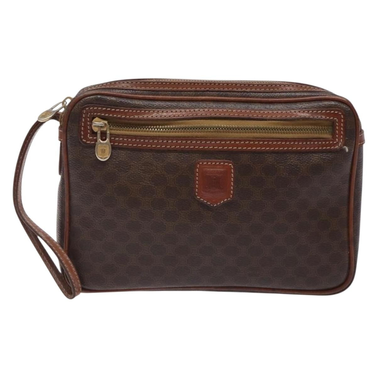 Celine Macadam Canvas Brown Canvas Clutche & Pouche Bag (Pre-Owned)