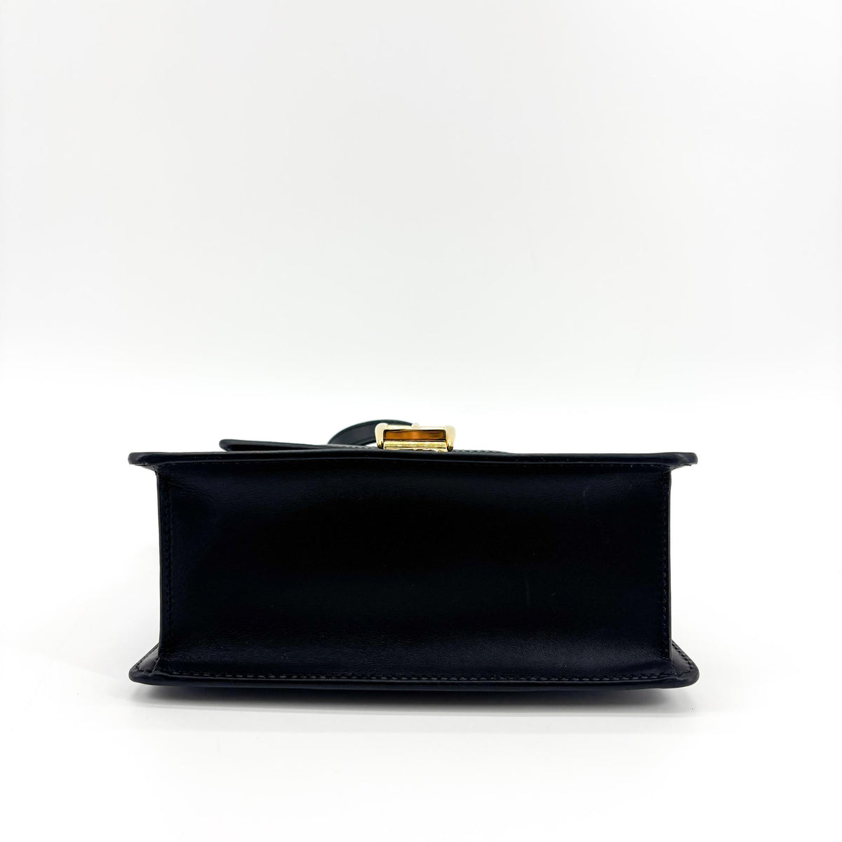 Gucci Sylvie Top Handle Leather Black Leather Handbag (Pre-Owned)